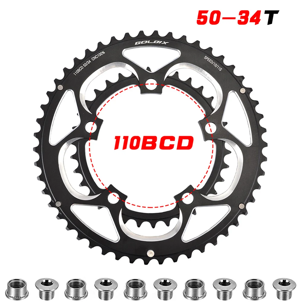 

Road bike chainring 110 bcd chainring Road Bike 34T 50T Steel/Aluminum Chainwheel 8/9/10/11 speed chainring Fit for SRAM FSA