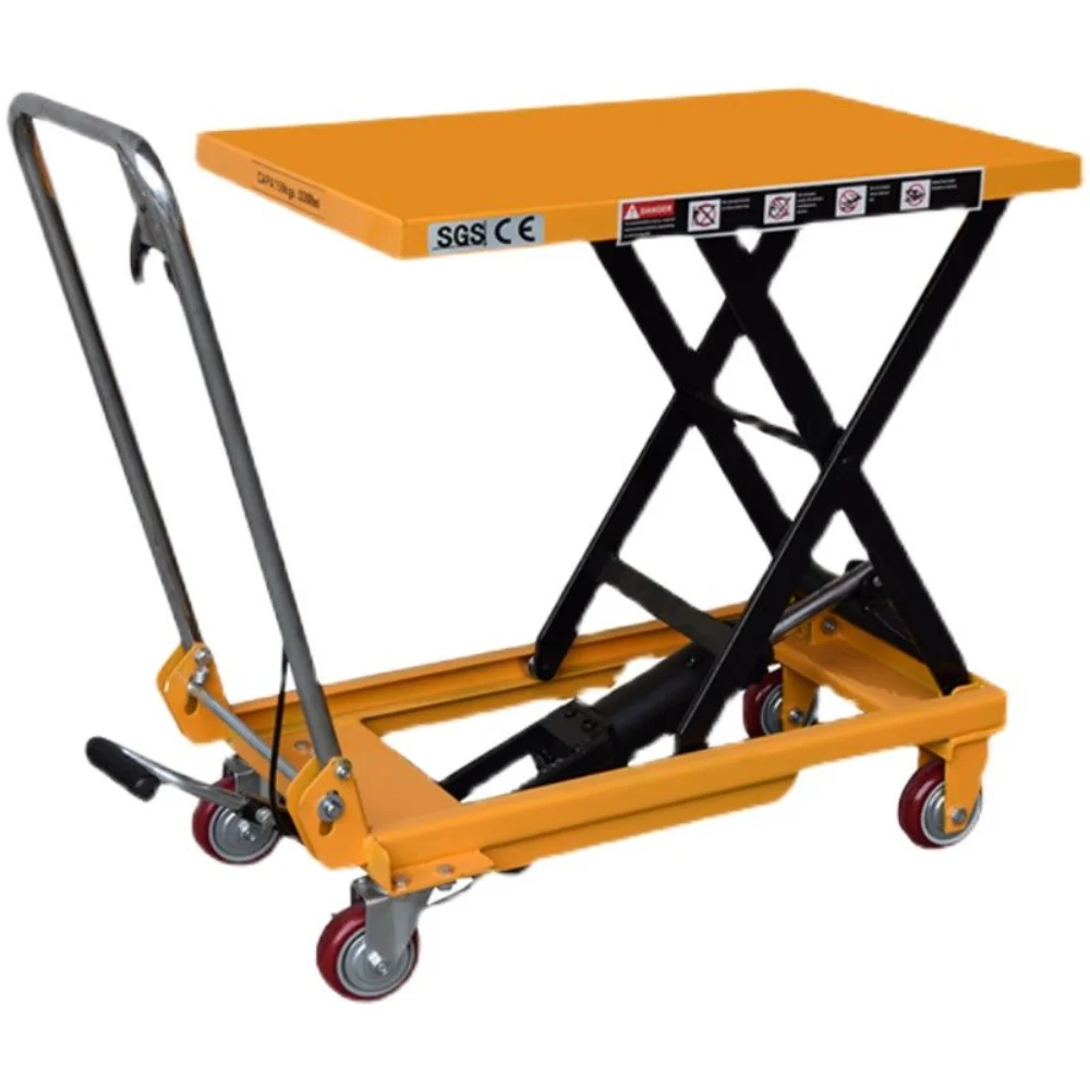 

Manual hydraulic lifting platform trolley mold platform truck mobile lift scissor type small flatbed truck