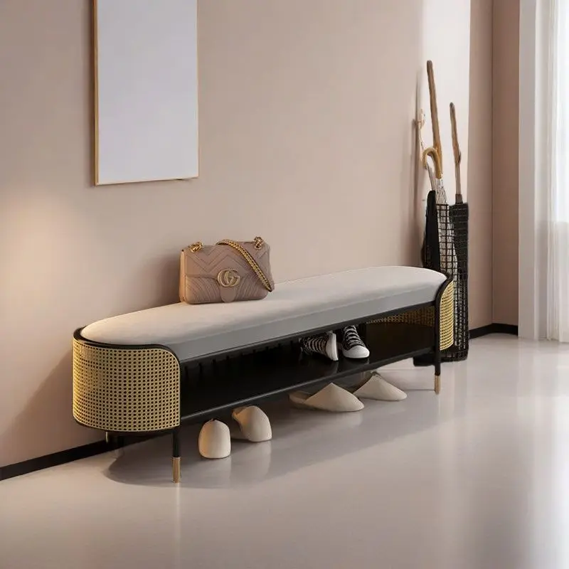 Modern Luxury Shoe Bench Entryway Stool Designer Long Bench Italian Bedroom End of Bed Bench Sofa Ottoman Fashion Home Furniture