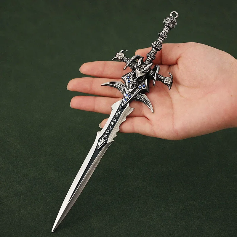 World of Warcraft Weapon 22cm Frostmourne The Lich King Diamond Inlay Game Ornaments Collection Desktop Display Gift Toy 2