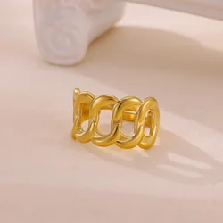 Gold Minimalist Infinity Ring - Elegant Stainless Steel Jewelry - Resizable (5)