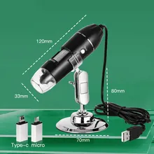  Digital Microscope Camera 3in1 C Type USB Portable Electron 500X/1000X/1600X For Soldering LED Magnifier Mobile Phone Repairing 