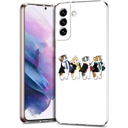 Cute Cat Cartoon Transparent Shockproof Phone Case - S22 Plus 5G (B1)