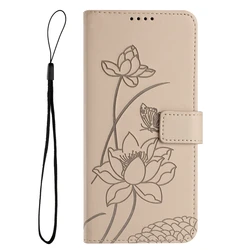 Lotus Leather Flip Phone Case - Elegant and Durable Back Cover for Samsung A15 4G (5G) (A)