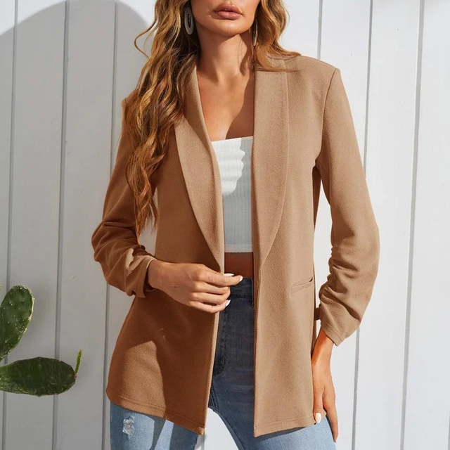 Office Lady Slim Jacket Solid Color Lapel Casual Outerwear Jacket Blazer Women Jacket Blazer mujer