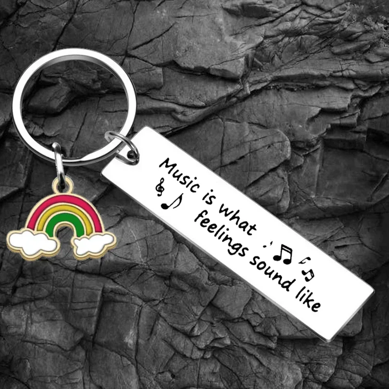 

Music Keychain Musically Key Rings Music Lover Gifts Singer Charm Jewelry Music Teacher Gift Musical Note gift