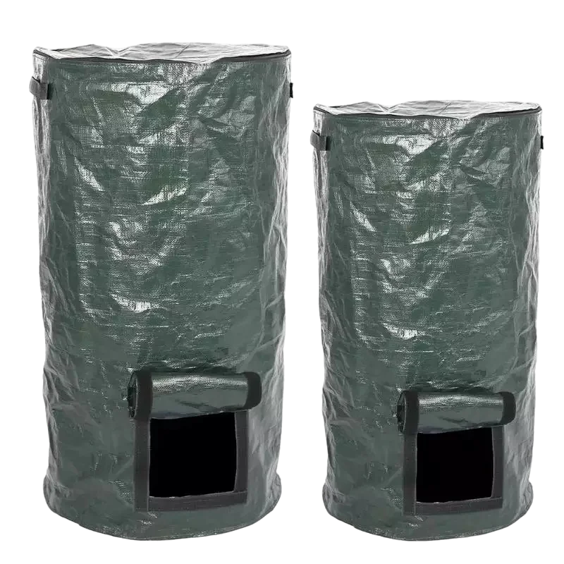 Garden Waste Bag Garden Greenhouse Compost Waste Collection Bag Ferment Grass Container Collector Leaf Sack Storage Bin with Viewing Window