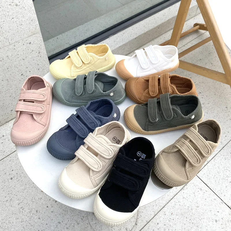 Kids Sneakers Unisex All-match Flat Heel Children Shoes for Kids Boys Pupils Button Canvas Baby Shoes kids sneakers sports shoes baby shoes kids sports shoes kids flats kids shoes