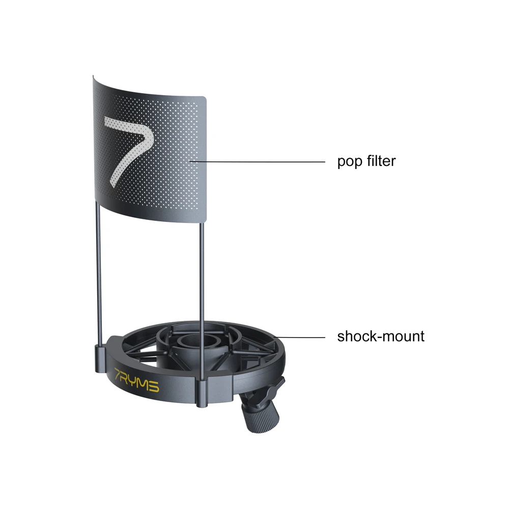 7RYMS AU02-K1 RGB Cardioid Condenser USB Microphone Kit description image 16