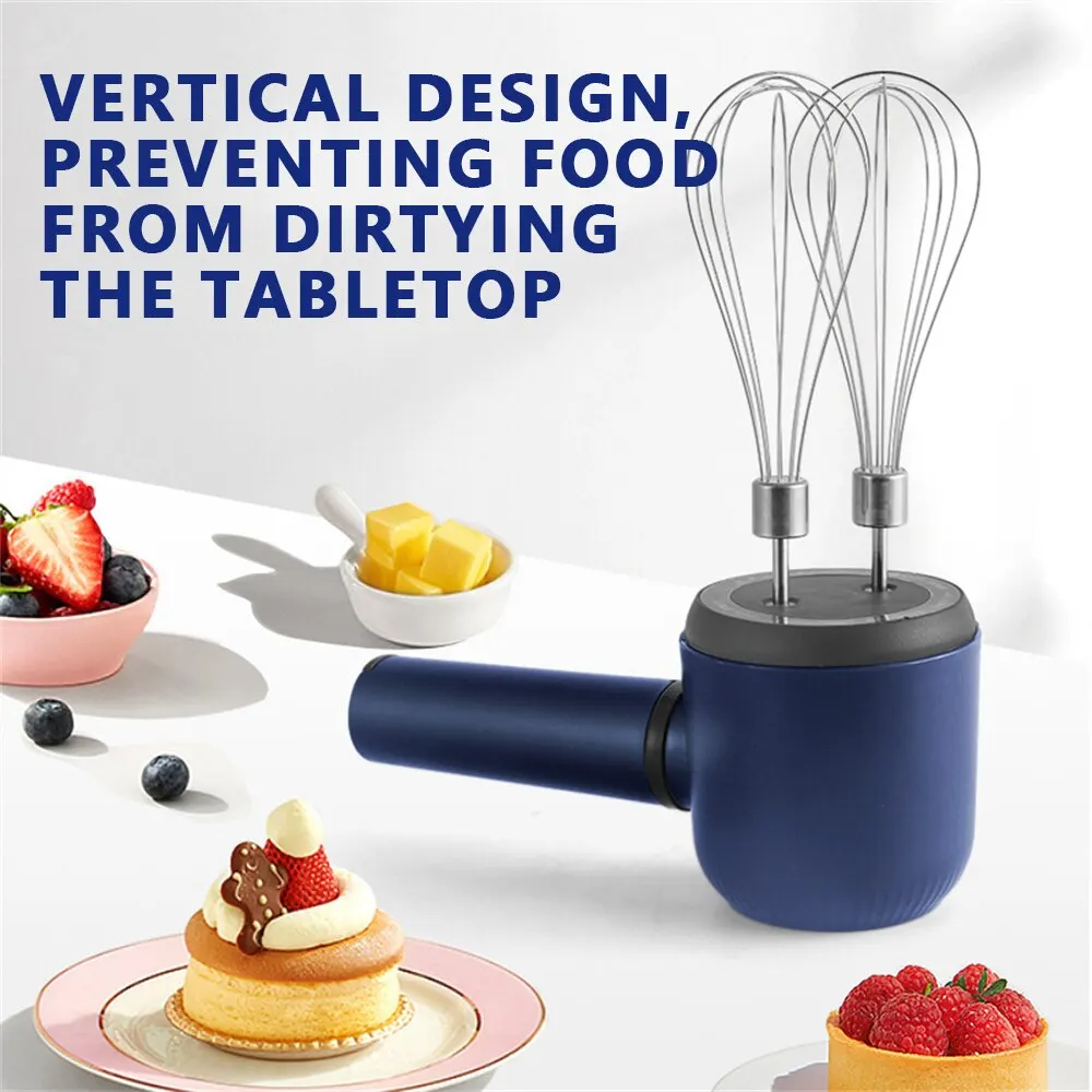 Egg Beater Food Mixer Electric Whisk Handheld Electric Whisk Electric Blender Wireless Electric Food Mixer Portable 3 Speeds Double Stick Egg Beater Baking Dough Cake Cream Mixer Kitchen Tools