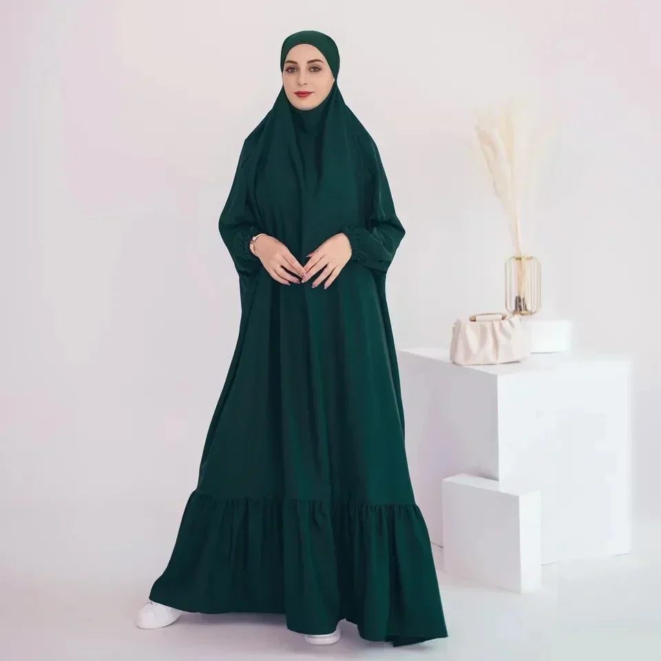 Ramadan Eid Hooded Abaya for Women Khimar Hijab Jilbab One Piece Prayer Dress Muslim Islamic Clothes Abayas Dubai Turkey Niqab