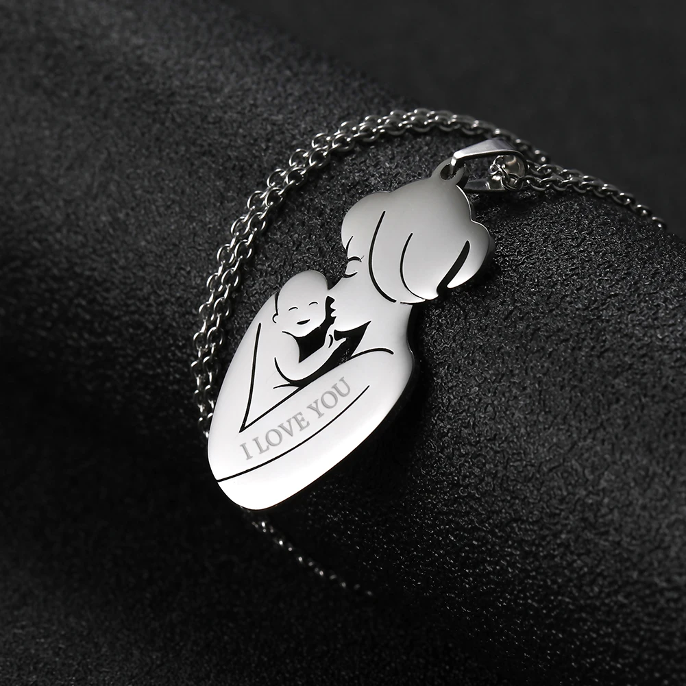 Collier de naissance personnalisé Fishhook pour bébé avec nom personnalisé, chaîne pour la fête des mères, cadeau de famille pour femme et homme, bijou en acier inoxydable_voghion.com