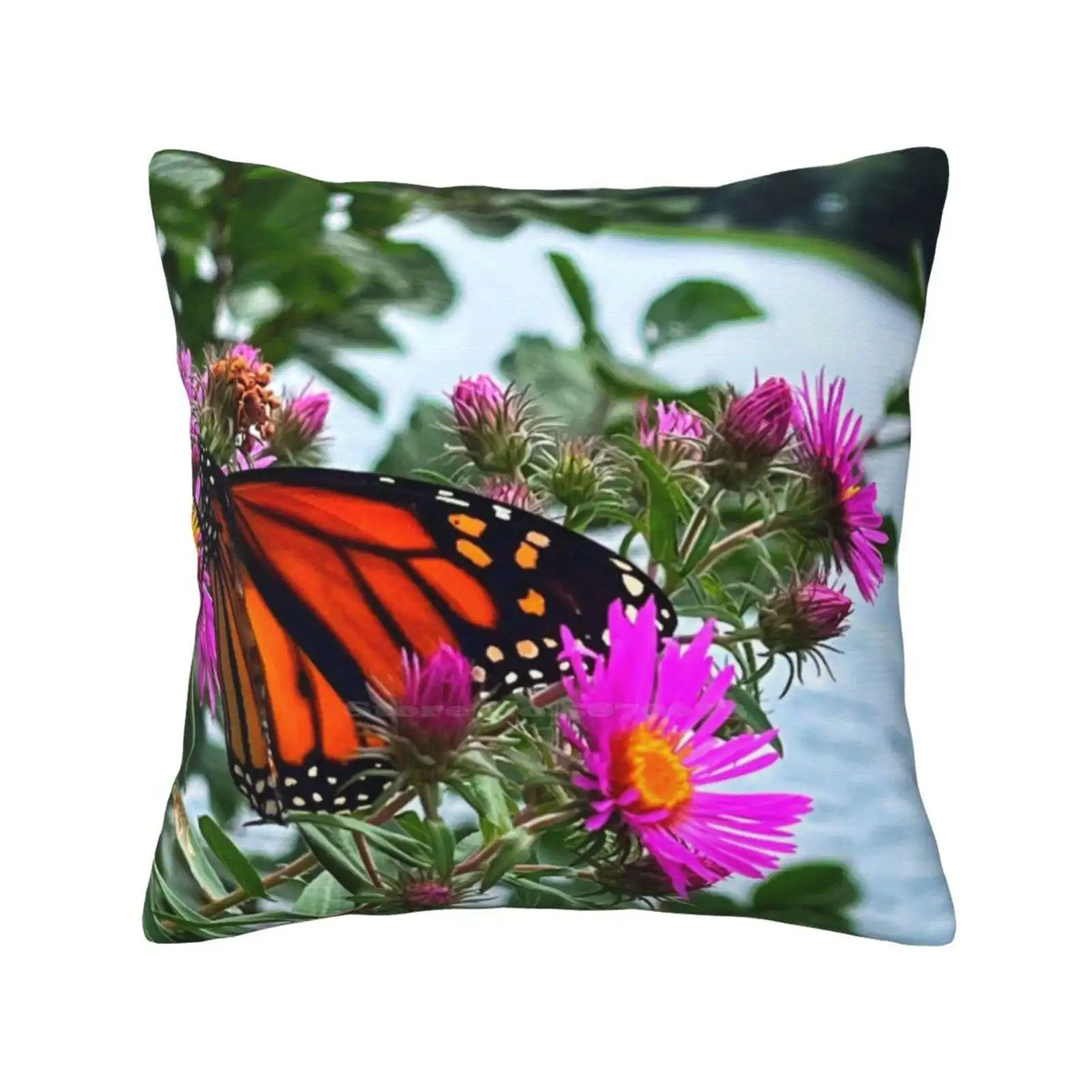 

Наволочка Monarch с цветами для дома, дивана, автомобиля, на талию, осень, природа, изучение красочных цветов, цветы монара, лето, темный Муди