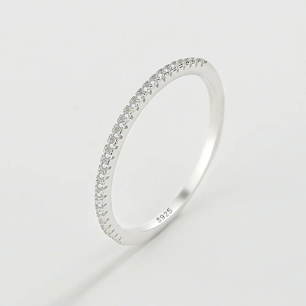 

HOYON Never Fade S925 Sterling Silver Fashion Simple Single Row Diamond Women's Ring Unisex Couple Ring Jewelry with Certificate