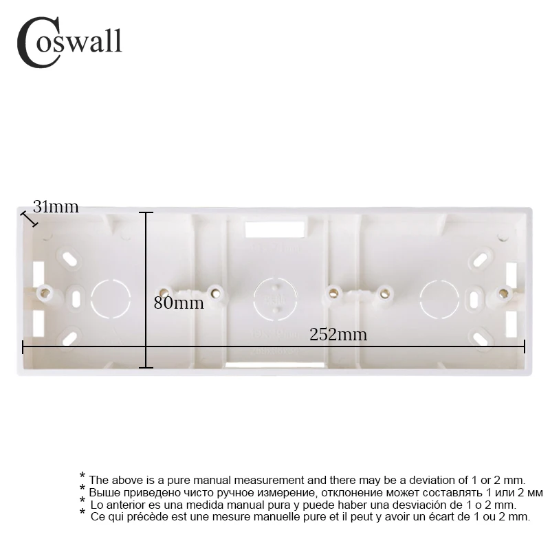 External Mounting Box For 86 Type Switch And Socket Apply For Any Position Outside of Wall Surface COSWALL 146/172/258/344mm