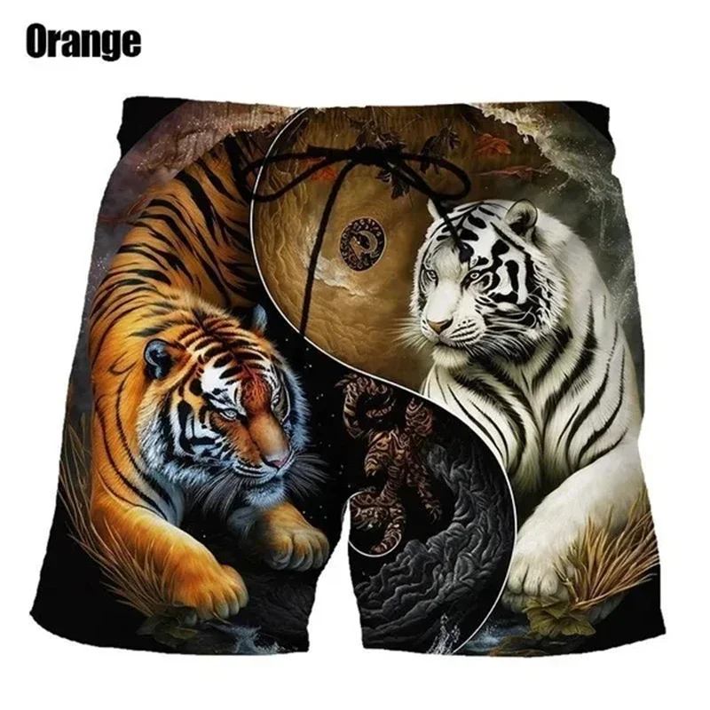 Summer Hot Sale Fashion Animal Tiger 3d Printing Cool Beach Shorts Pants Men's Women Kids Casual Summer Swimming Trunks Homme 3