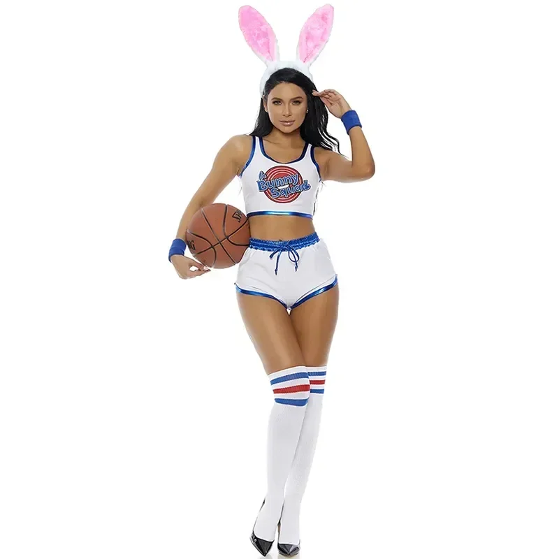 Lola Bunny Costume Space Lola Bunny Rabbit Cosplay Disguise Woman Sexy Basketball Jersey Halloween Costume Girl