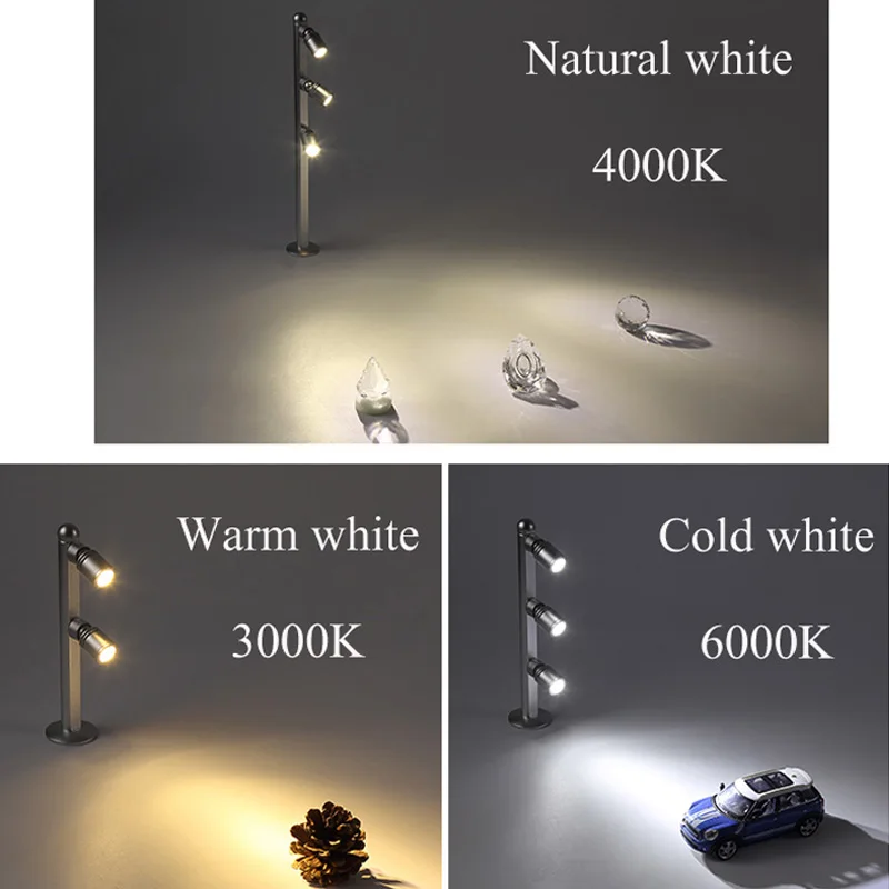 LED 쇼케이스 조명 1W 2W 3W 5W 조절 가능 스포트라이트 전시용 LED 보석 진열 조명 다이아몬드 매장용 40/175/200/365MM