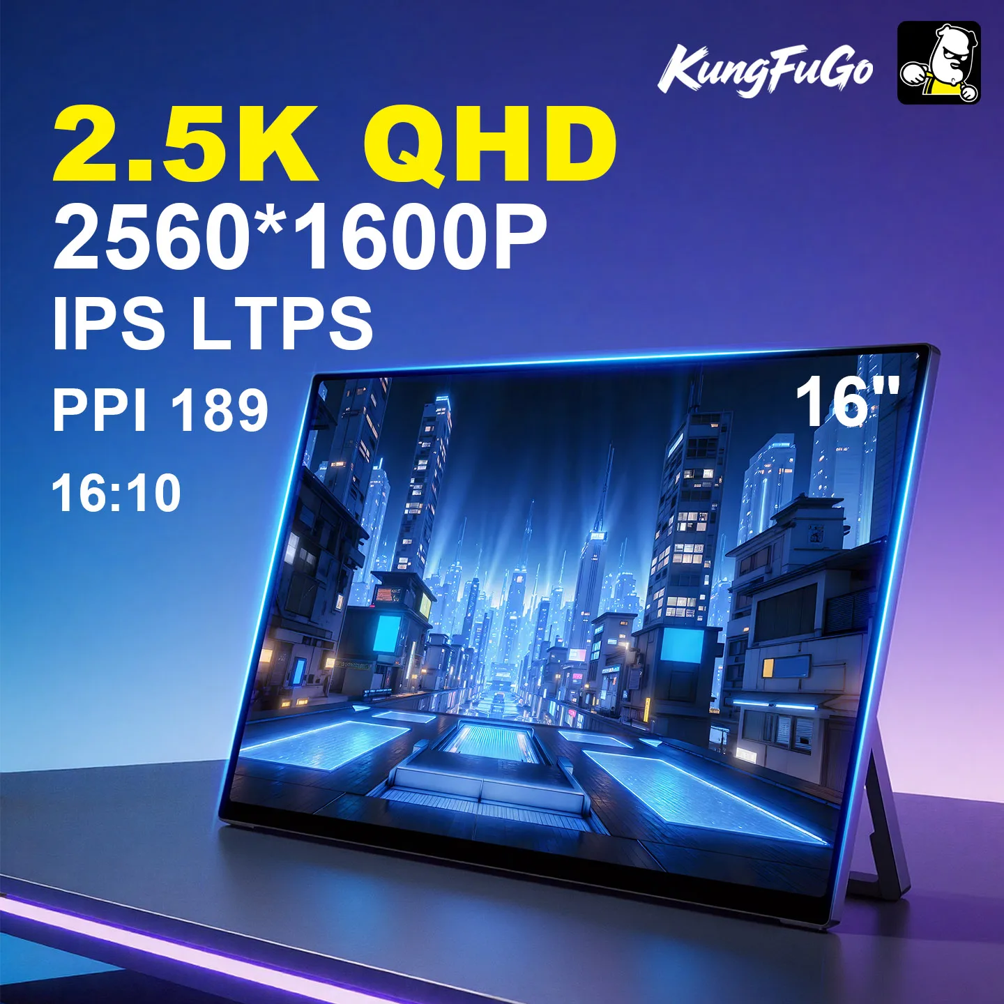 16인치 2.5K 터치스크린 풀 알루미늄 CNC 풀 라미네이션 144Hz 고화질 고휘도 원케이블 휴대용 모니터