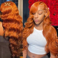 Perruques de cheveux humains ondulés Orange Ginger 13x4 Lace Front, Perruque frontale en dentelle colorée HD 13x6 sans colle pré-épilée pour femmes 4x4 5x5 1