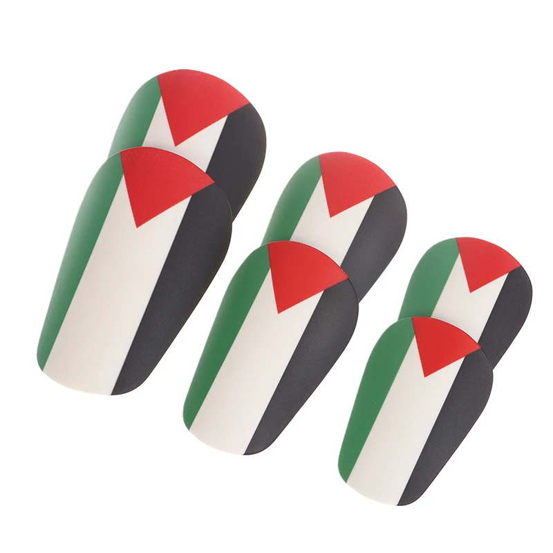 1Pair Mini Palestine Flag Soccer Shin Pads Wear-resistant Shock Absorbing Soccer Leg Protector For Kids Adult Football Leg Guard