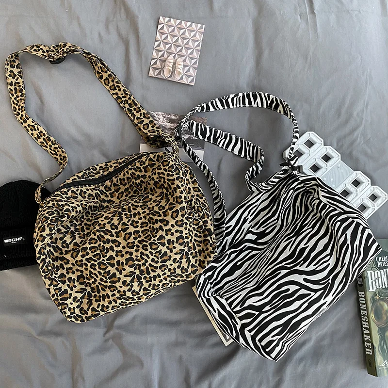 Canvas Crossbody Bag - Leopard