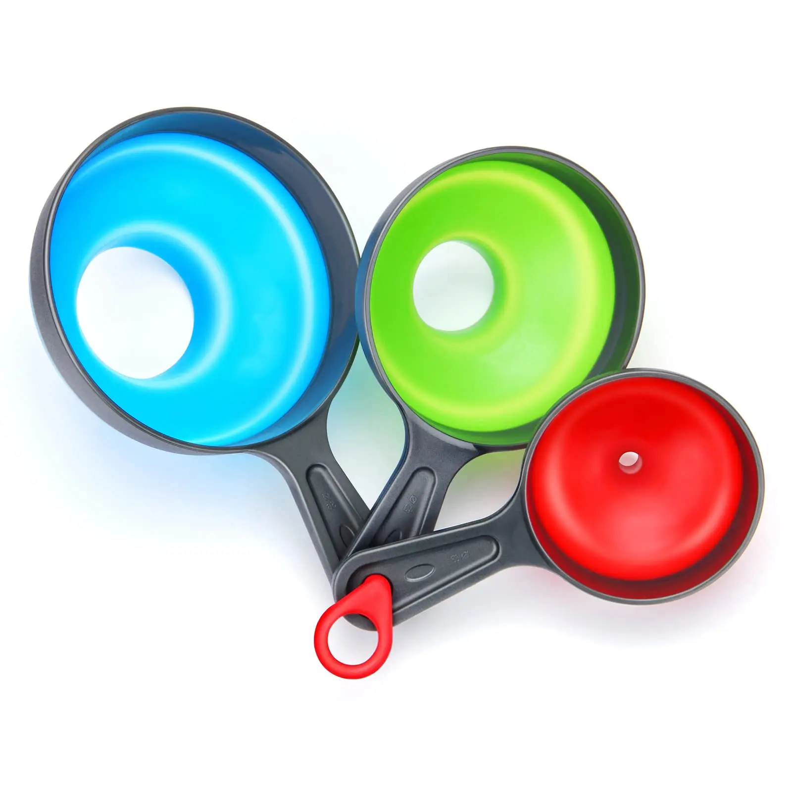 Imbuto per inscatolamento con filtro imbuti per alimenti a bocca larga per uso in cucina Set di imbuti pieghevoli in Silicone confezione da 4 forniture da cucina