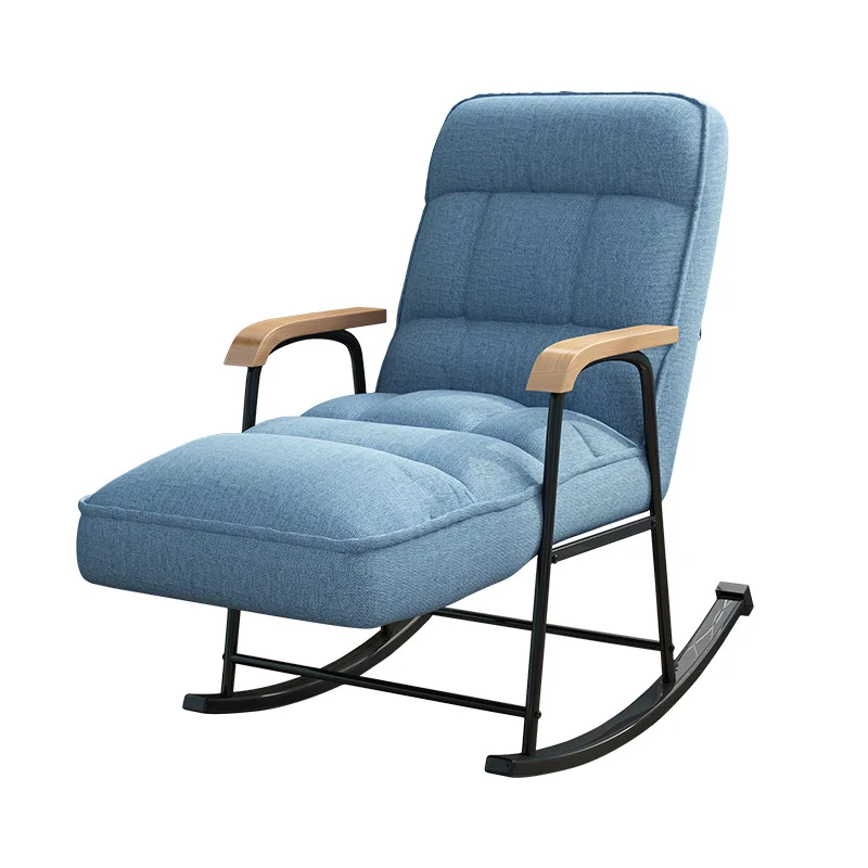 

Hot-selling Nordic Style Single Rocking Chair Living Room Furniture Chair Cloth Lazy Sofa Rest Relax Chair