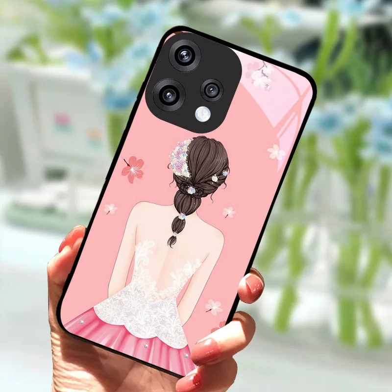 Luxury Hard PC Tempered Glass Phone Case Back Cover