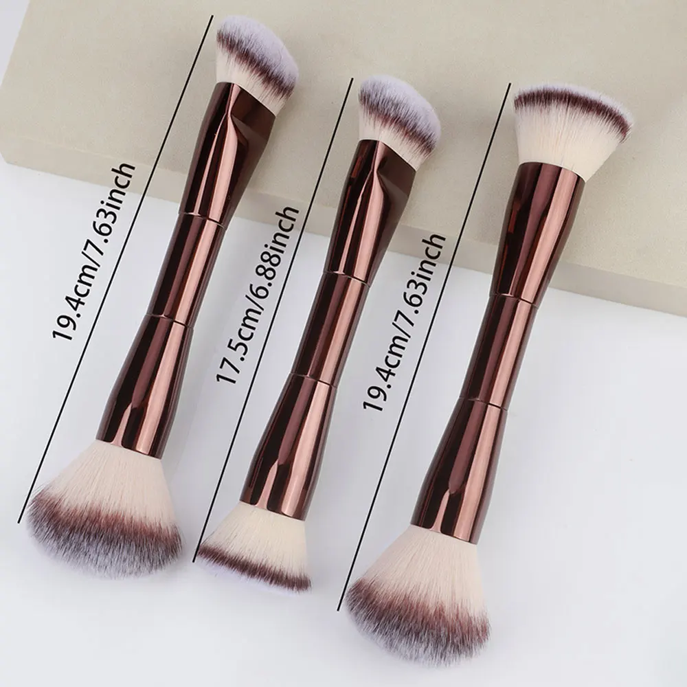 3-in-1-Doppelkopf-Make-up-Pinsel mit weichen Borsten: Foundation-Pinsel, Rouge-Pinsel, BB-Cream-Pinsel, tragbares Make-up-Werkzeug_voghion.com