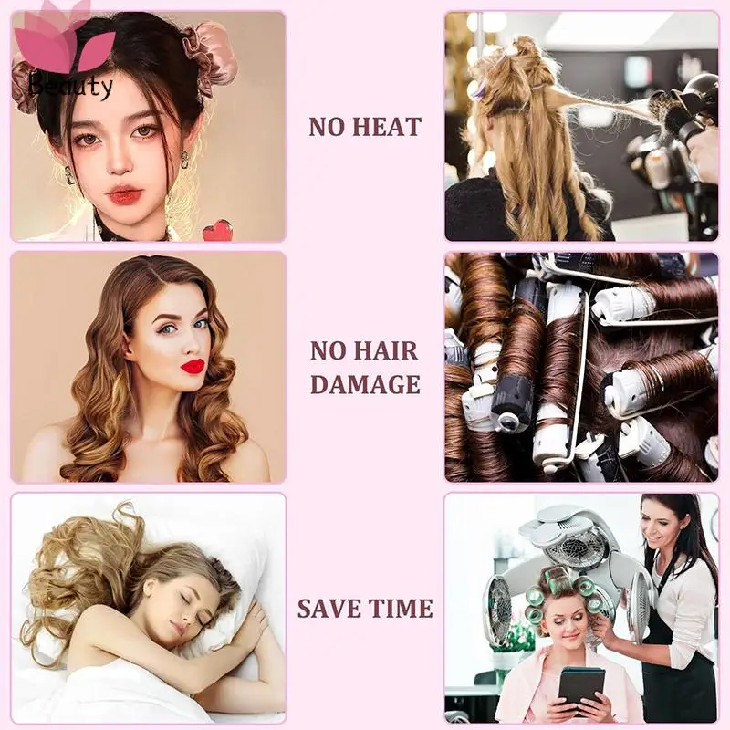 Heatless Curling Rod No Heat Hair Curler Silk Curls Soft Hair Rollers Sleeping Headband Lazy Hair Curlers Hair Styling Tools
