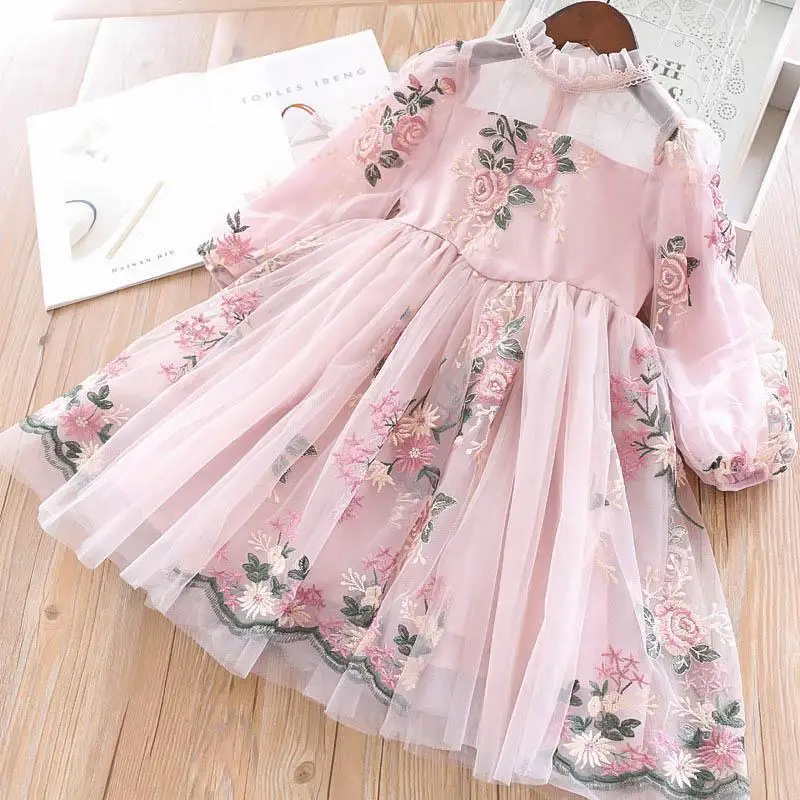 Girls Princess Dress Polka Dot Flower Wedding Evening Clothing for 3 5 8 Years