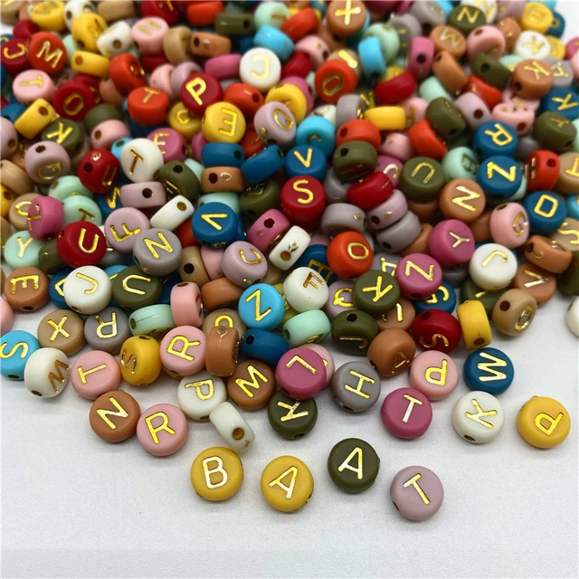 Square Letter Beads 6x6mm Acrylic Alphabet Beads N for Bracelets Jewelry  Making Keychain DIY - 100pcs