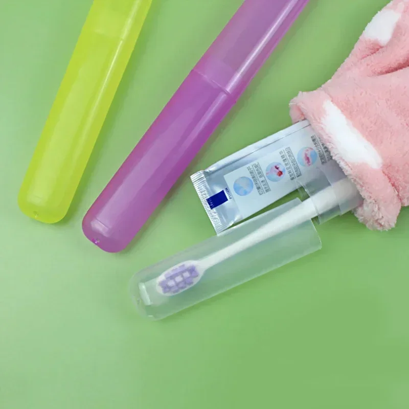 Toothbrush Head Protect Cover Tube Box Portable Case Storage Box Travel Camping Hiking Candy Color Reusable