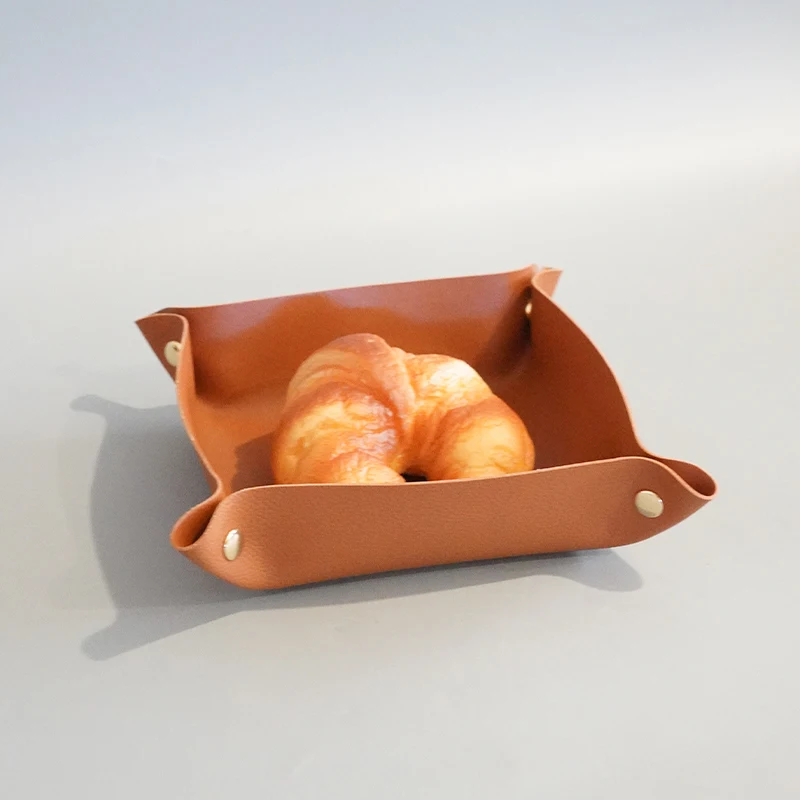 Brown Square Bread Basket, French Food Personality, Front Vegetable Basket, Snack Western Restaurant Creative