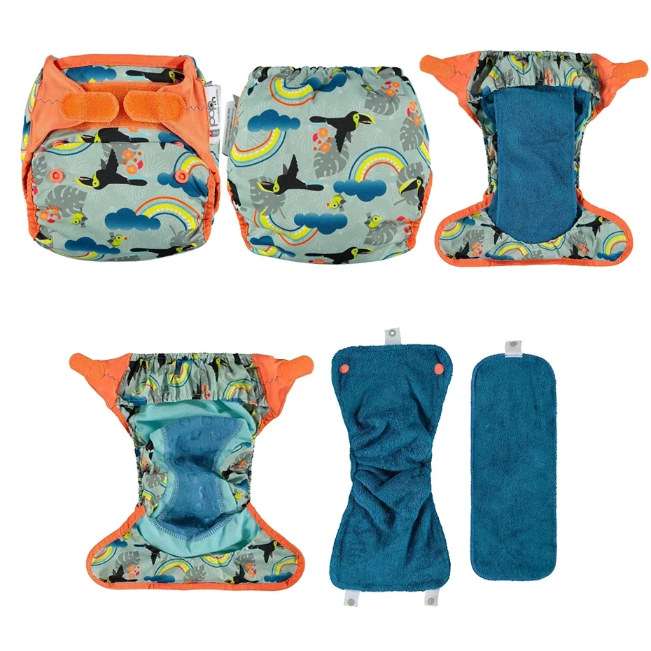 Cloth Diapers Close Pop-in All-In-Two One-size Bamboo Reusable for Baby and Toddler cloth diapers
