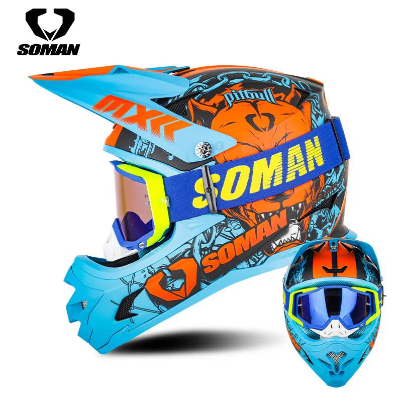 soman-M11 オフロードヘルメットバイク ラリーヘルメット 男女兼用