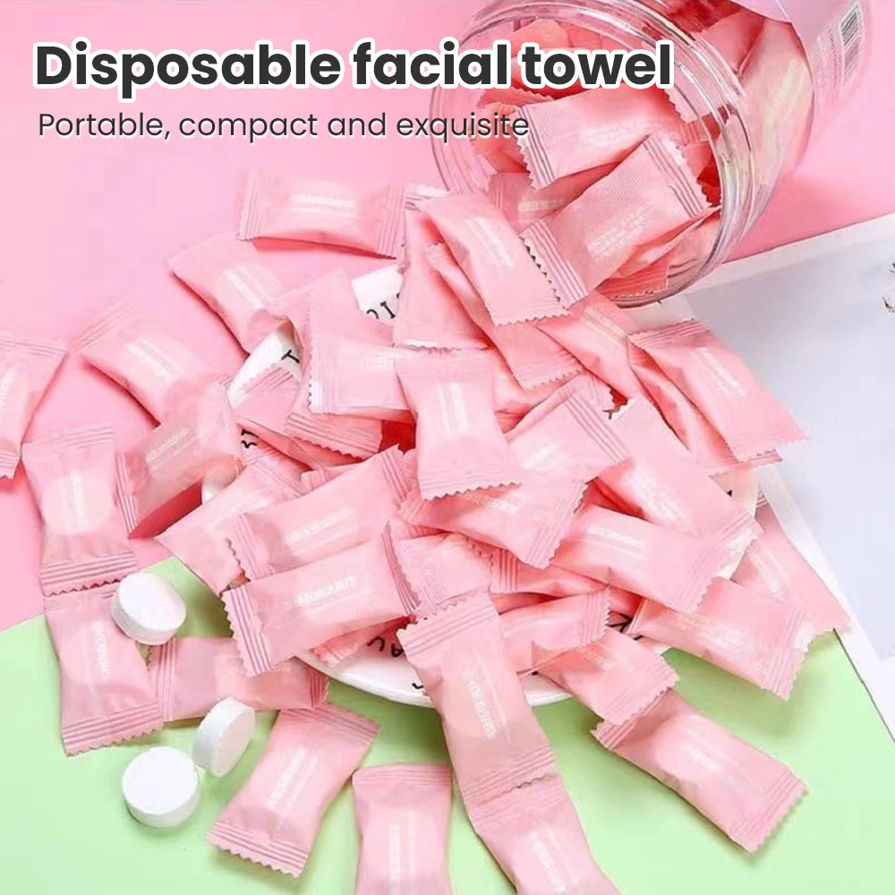 Compressed Towels 50/100pcs Travel Compressed Bag Suitable Sensitive Skin Cotton Cleansing Disposable Face Pack