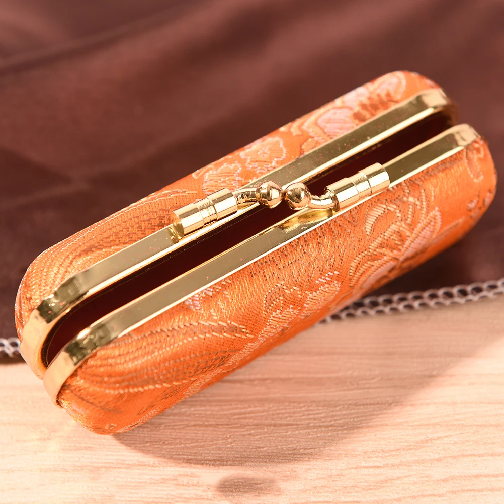 Portable Mini Makeup Silk Box Retro Flower Design Iron Clip Lipstick Case Holder With Mirror Ring Necklace Earring Storage 5