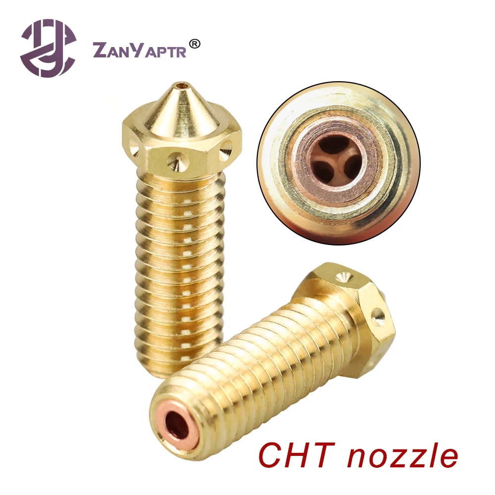 

6pcs Clone CHT Volcano Nozzle 0.4mm 0.6mm Brass Nozzles High Flow Three-eyes Print Head For Ender 3 1.75mm 3D Printer Parts