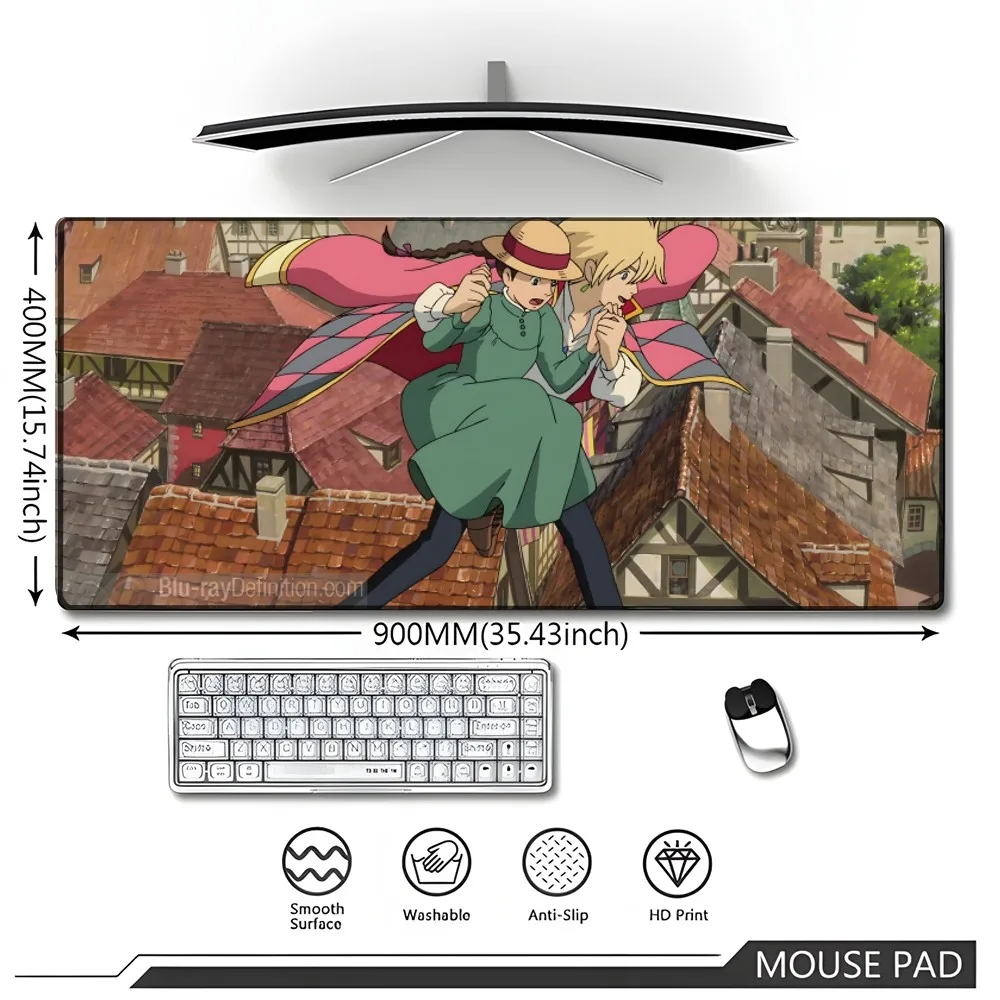 Anime Howl And Sophie  Mouse Pad 700x400 Large Gaming  personalized pattern Big Mouse Mat Computer Locking Edge MousePad 90x40cm