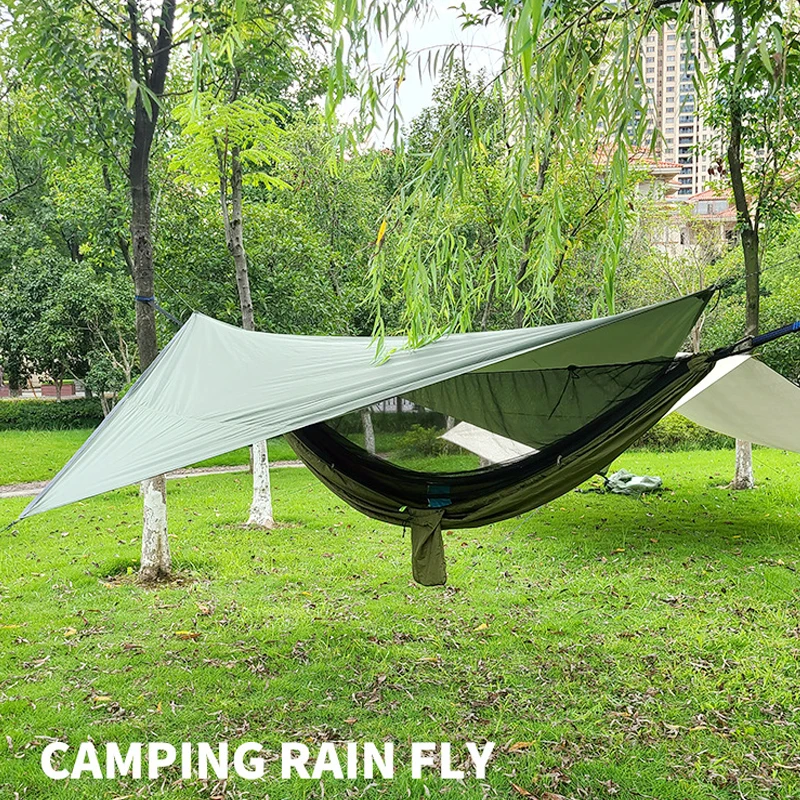 Description Picture 2 of itemRhombus Waterproof Tarp Tent Shade Outdoor Camping Hammock Garden Silver Coated Awning Canopy Sunshade Ultralight 340*260cm