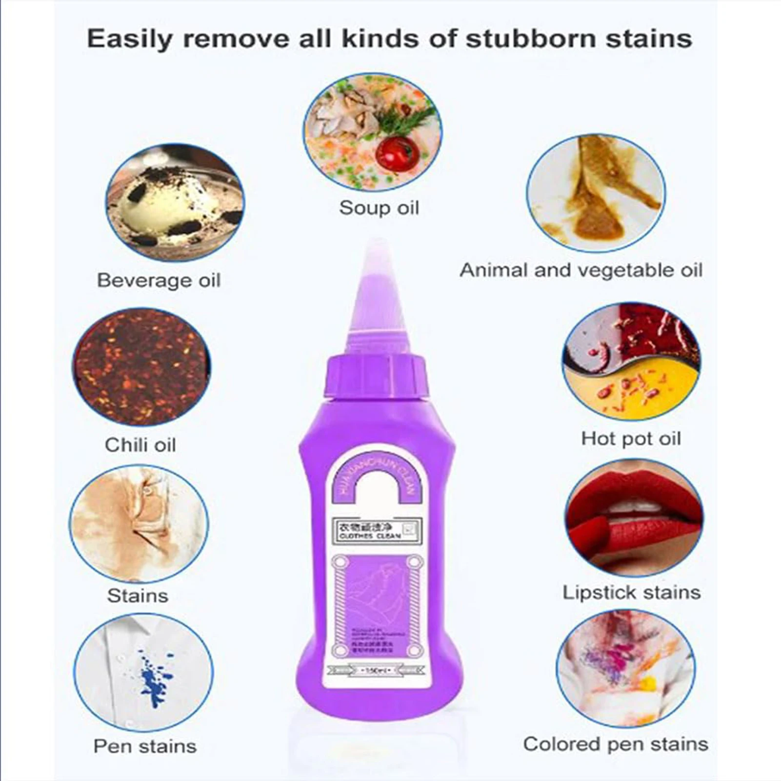 Active Enzyme Clothing Stain Remover Stain Remover Cleaner Detergent for Laundry Room Shelf Handbag