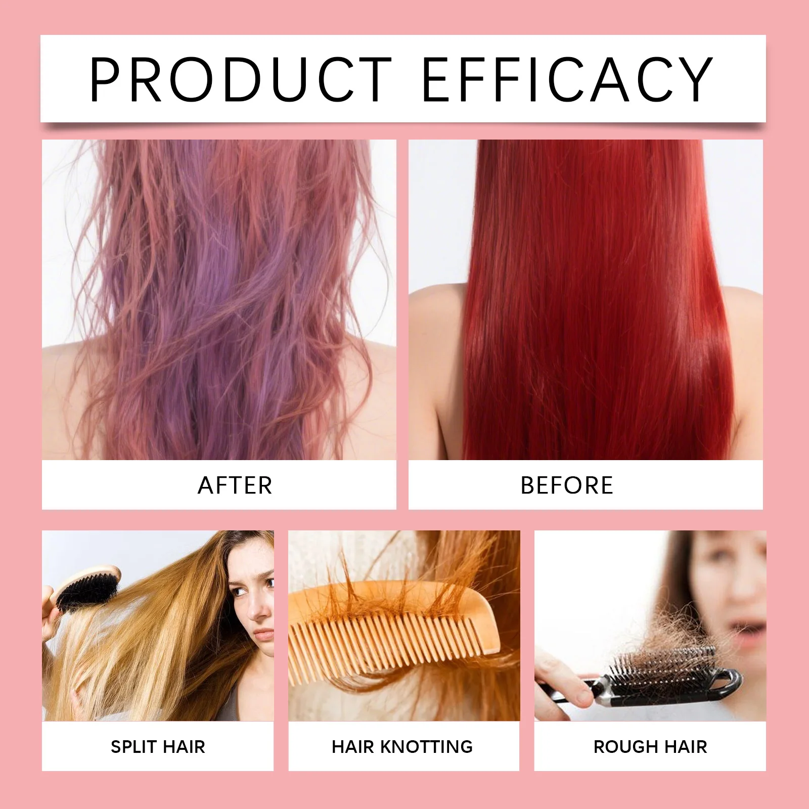 Maschera per Capelli Colorante, Idratante e Riparatrice Profonda, Migliora il Colore dei Capelli nei Tonalità Rosso, Blu, Marrone, Aumenta la Lucentezza, Riduce l'Estensione del Colore - immagine 5