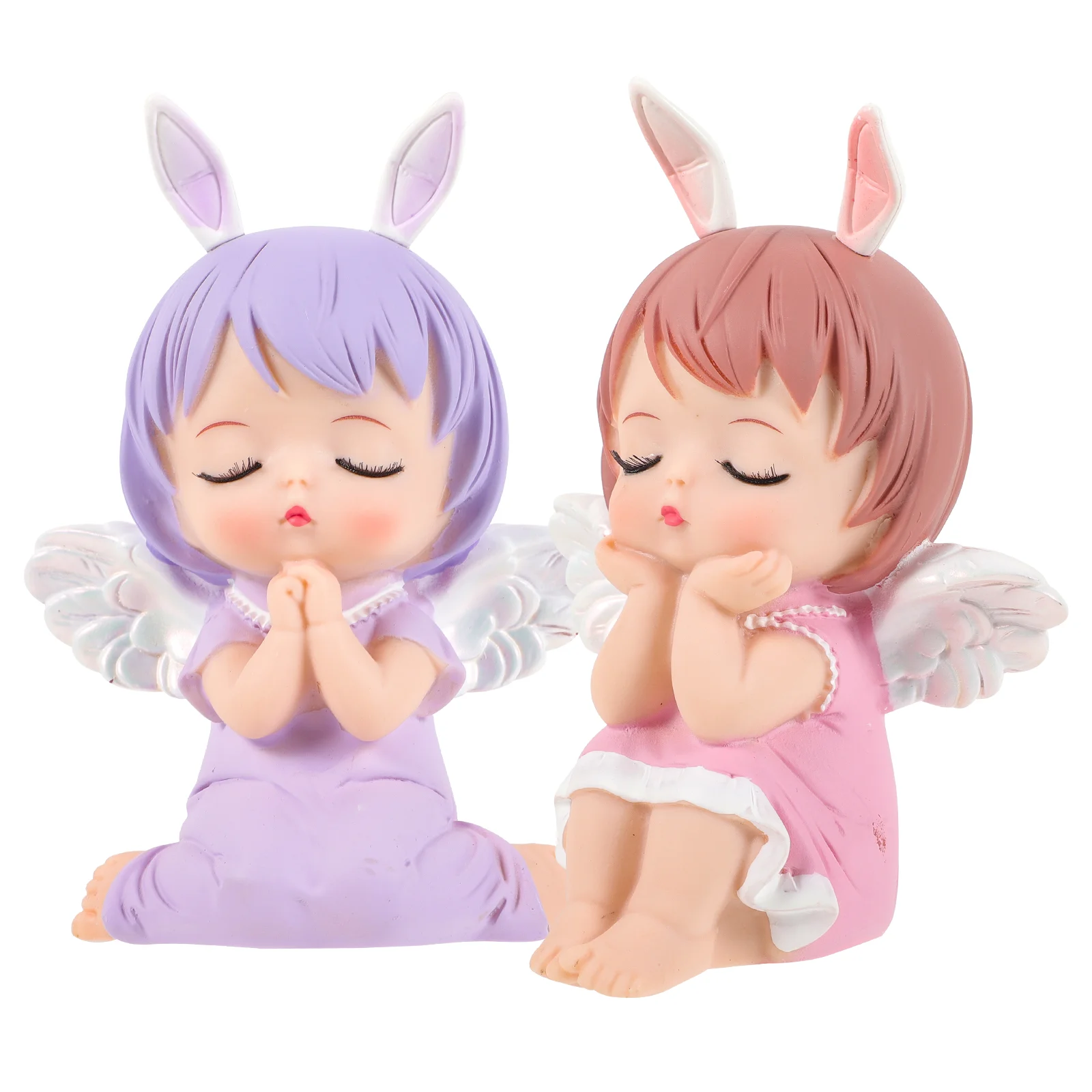 

2 Pcs Decorate Cake Decoration Baby Girl Wedding Decorations Kids Vinyl Baking