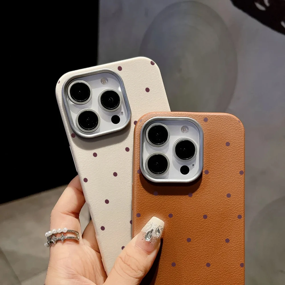 Creative Unique Polka Dot Leather Texture Phone Case