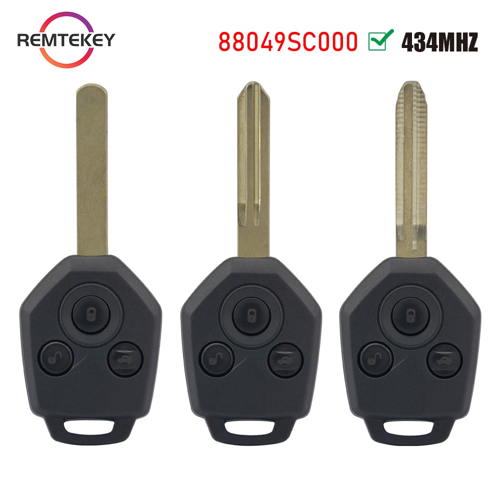 REMTEKEY Remote Head Key 3Button 434Mhz TOY43/DAT17/NSN19 Blade G chip/No chip/4D60 chip for for Subaru 88049SC000