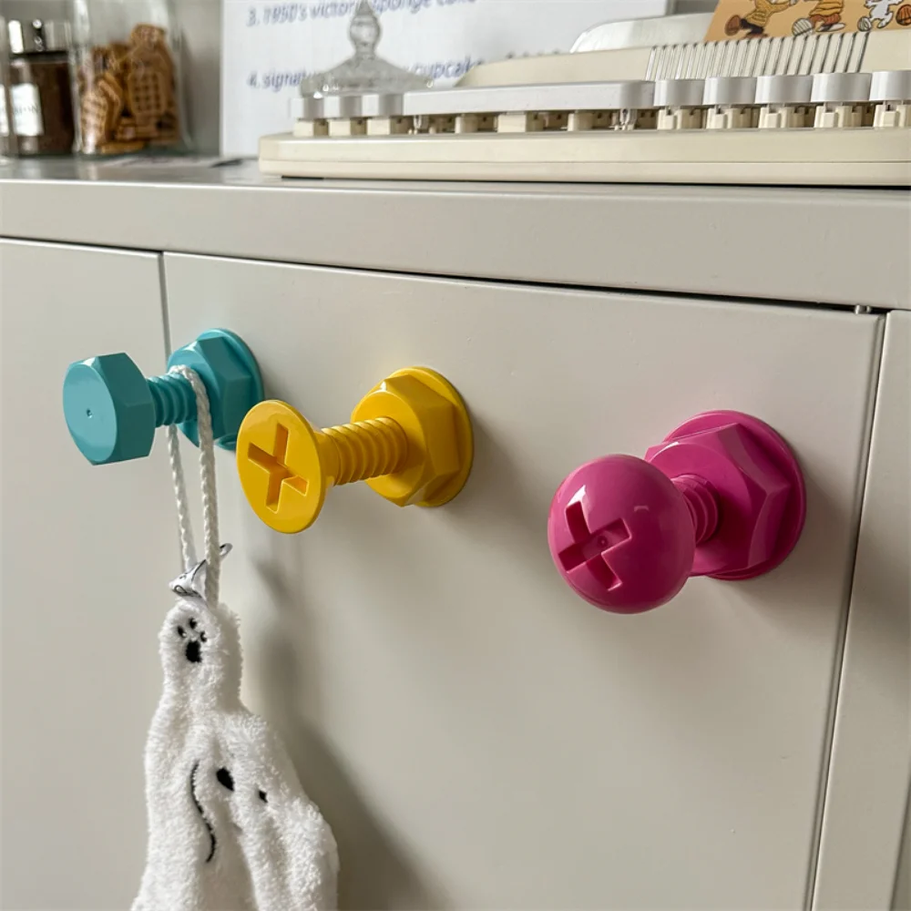 Screws Adhesive Hooks self adhesive hooks wall hanging hook door hooks adhesive hooks Creative Hooks Wall Clothes Behind Doors Strong Adhesive No Punching Children's Cute
