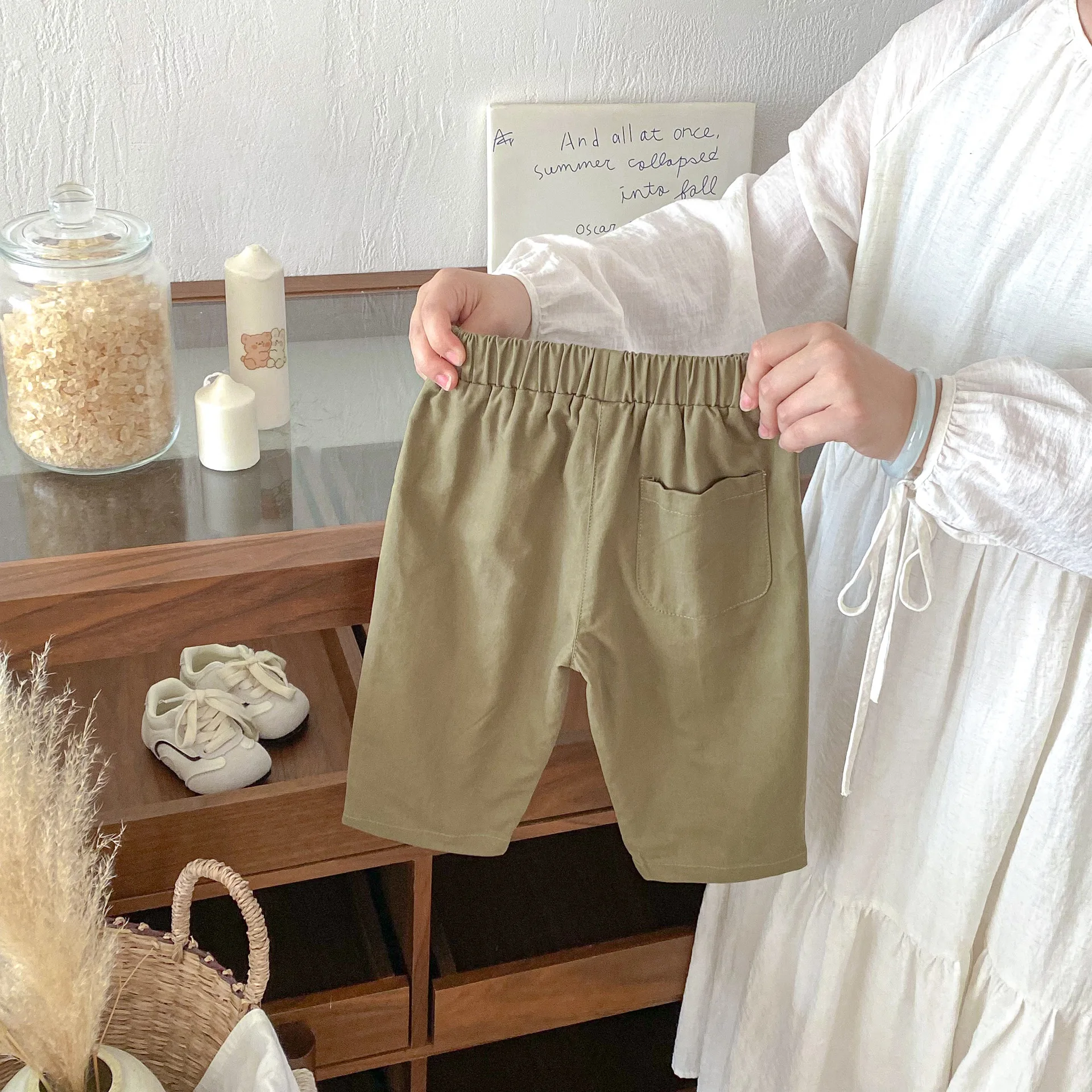 سراويل هاريم مطوية للأطفال لفصلي الربيع والخريف، للأولاد والبنات من عمر 1-6 سنوات، بنطلون كاجوال بلون سادة قابل للطي، ملابس أطفال كورية 2026