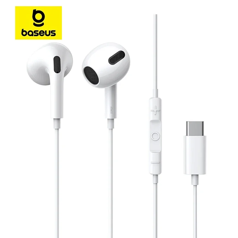 Baseus C17 Tipo-C Auricolare Cablato In-Ear Con Microfono Per Samsung Xiaomi Huawei Smartphone Hifi Wire Control Cuffie Sportive